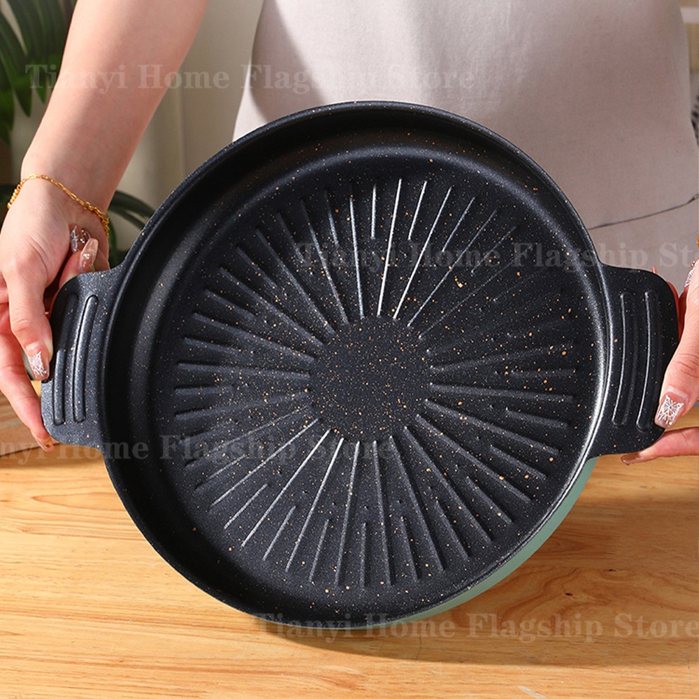 Commercial Kitchen Pots And Pans - Grill Pan Round Non-Stick Barbecue Plate