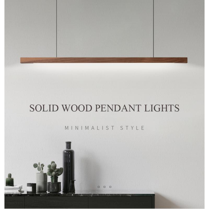 Commercial Kitchen Island - Modern Simple Wooden Pendant Lights Long