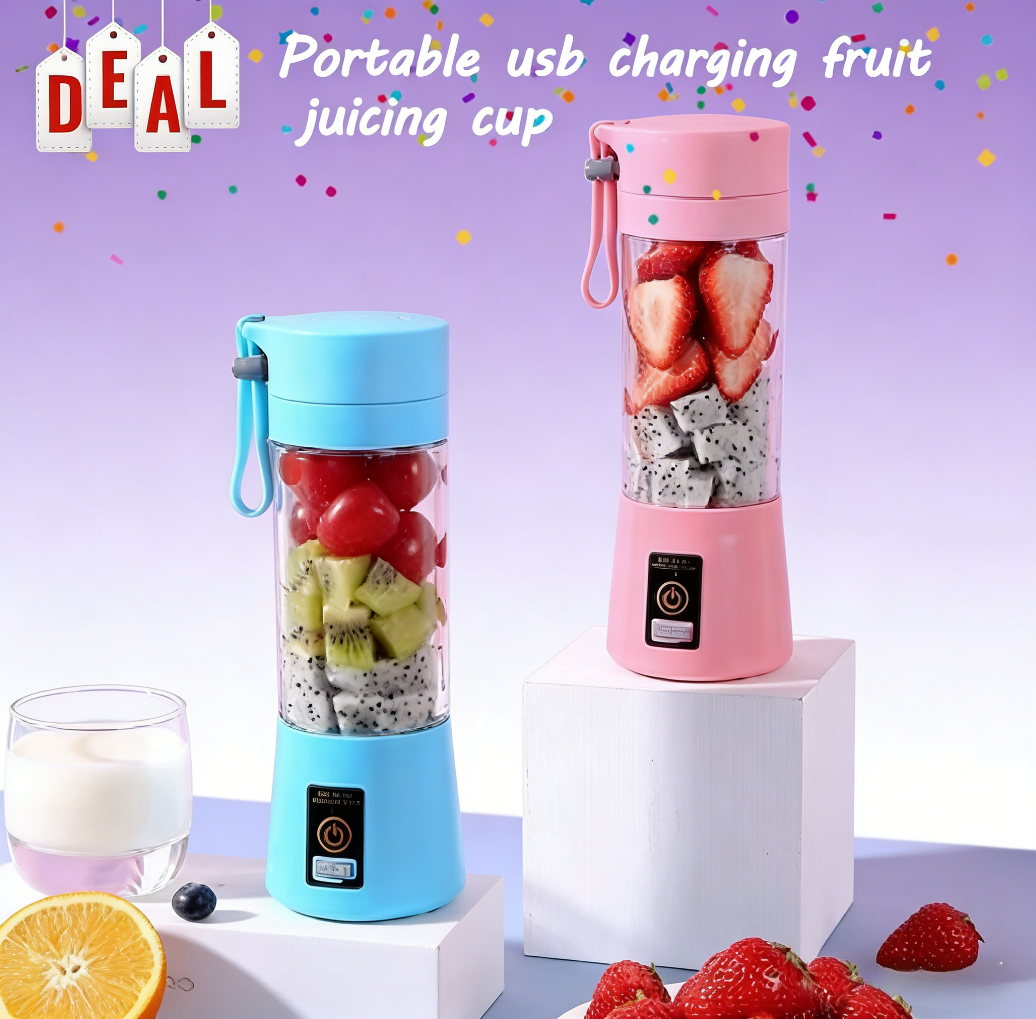 Juice Extractor Commercial - USB Charging Electric Juicer Cup 6