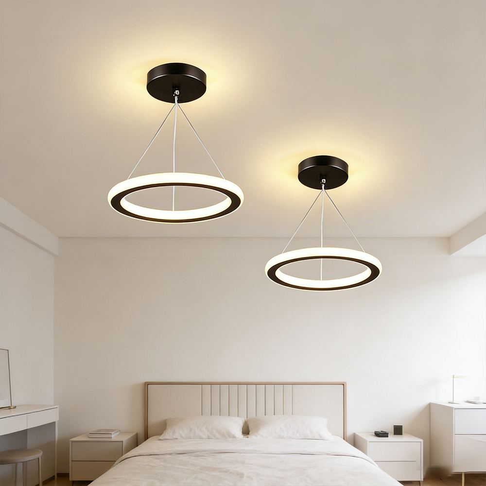 Commercial Kitchen Island - Modern LED Circular Pendant Lights 3