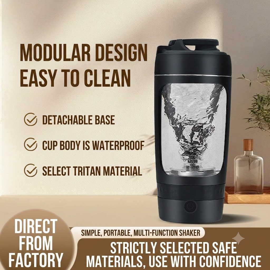 Juice Extractor Commercial - 630ml Electric Shaker Bottle Portable Whey