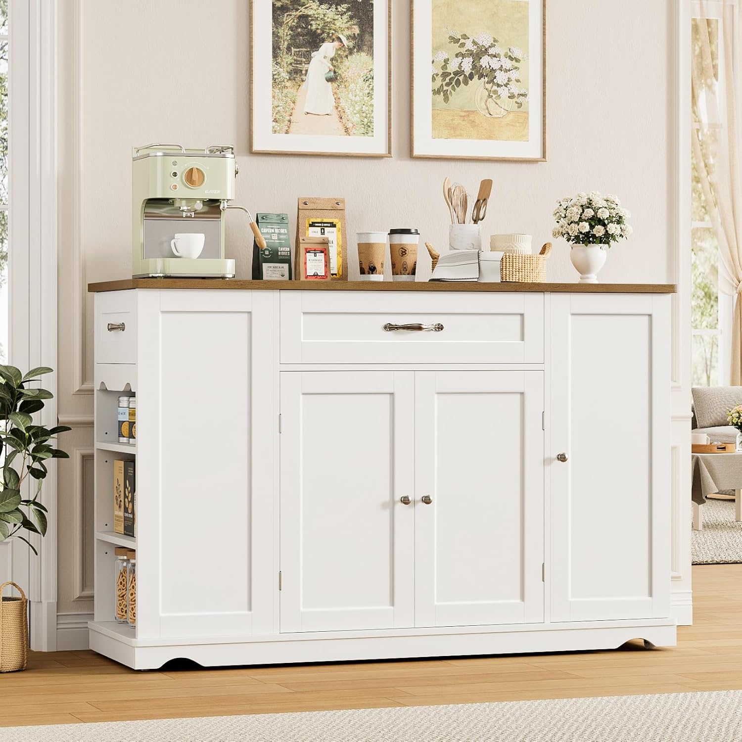 Commercial Kitchen Island - 47'' Kitchen Island Cart with Storage
