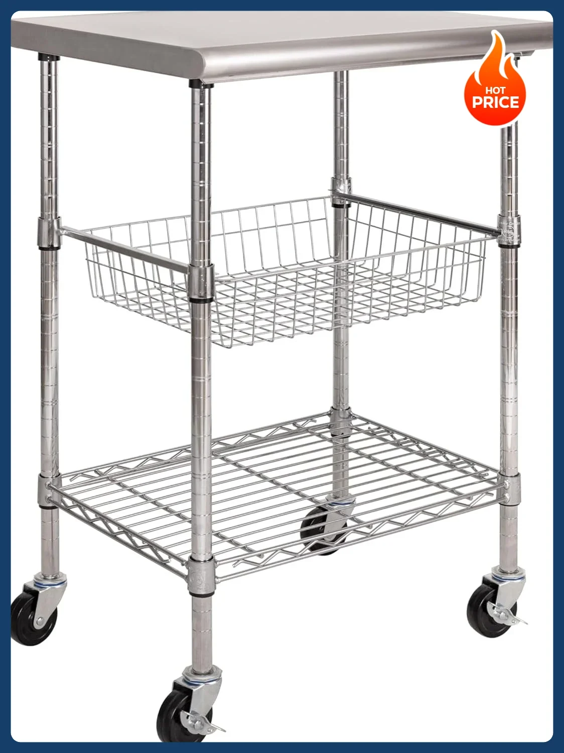 Commercial Kitchen Island - [Best Seller!]Commercial Work Table Island Utility