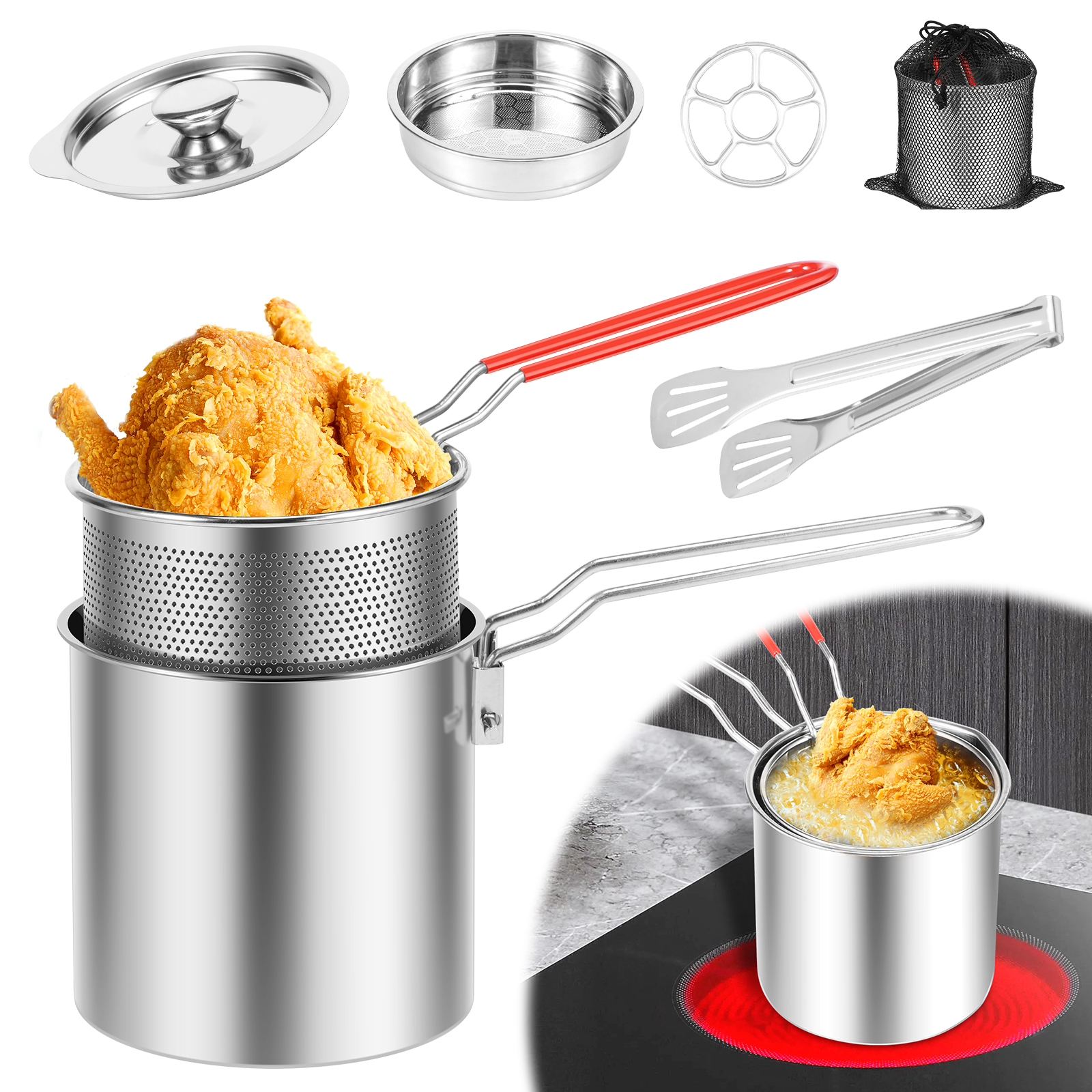 Deep Fryer Pots Stainless Stee - Commercial Kitchen Appliances recensione e prezzo