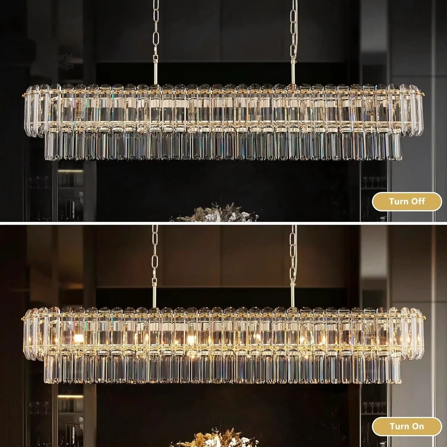 Gold Crystal Chandeliers Dinin - Commercial Kitchen Island recensione e prezzo