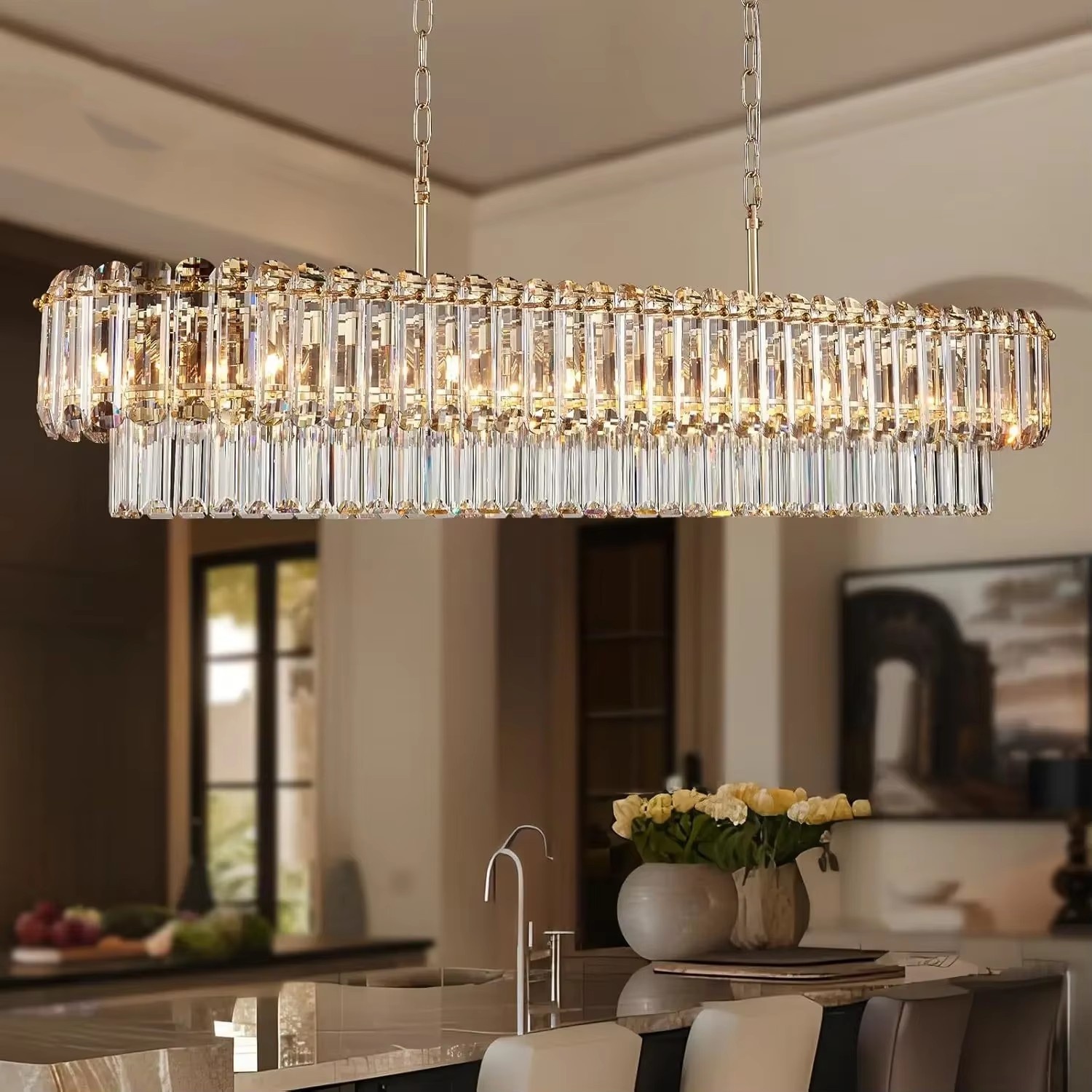 Gold Crystal Chandeliers Dinin - Commercial Kitchen Island recensione e prezzo