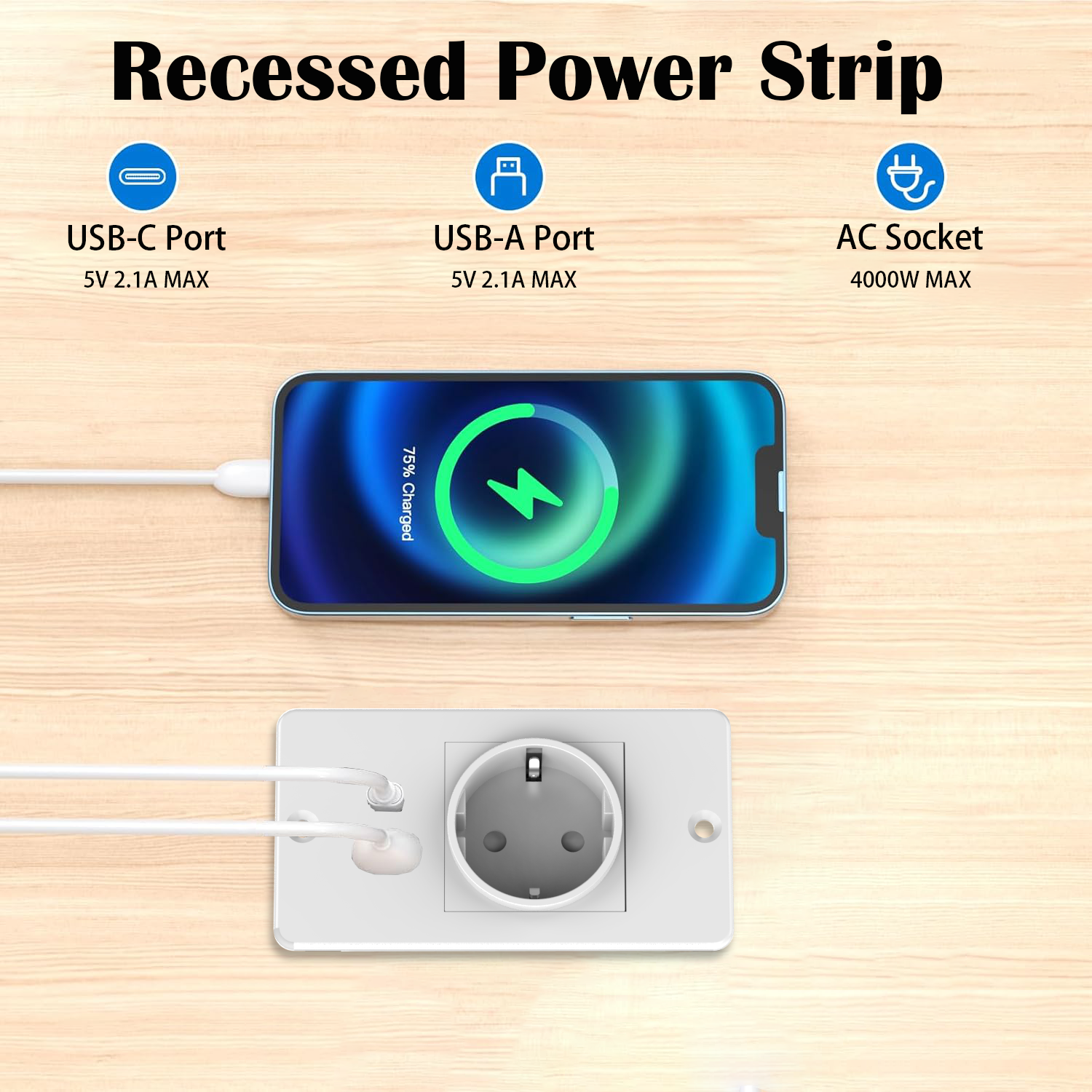 Embedded Power Strip with USB- - Commercial Kitchen In Residential Home recensione e prezzo