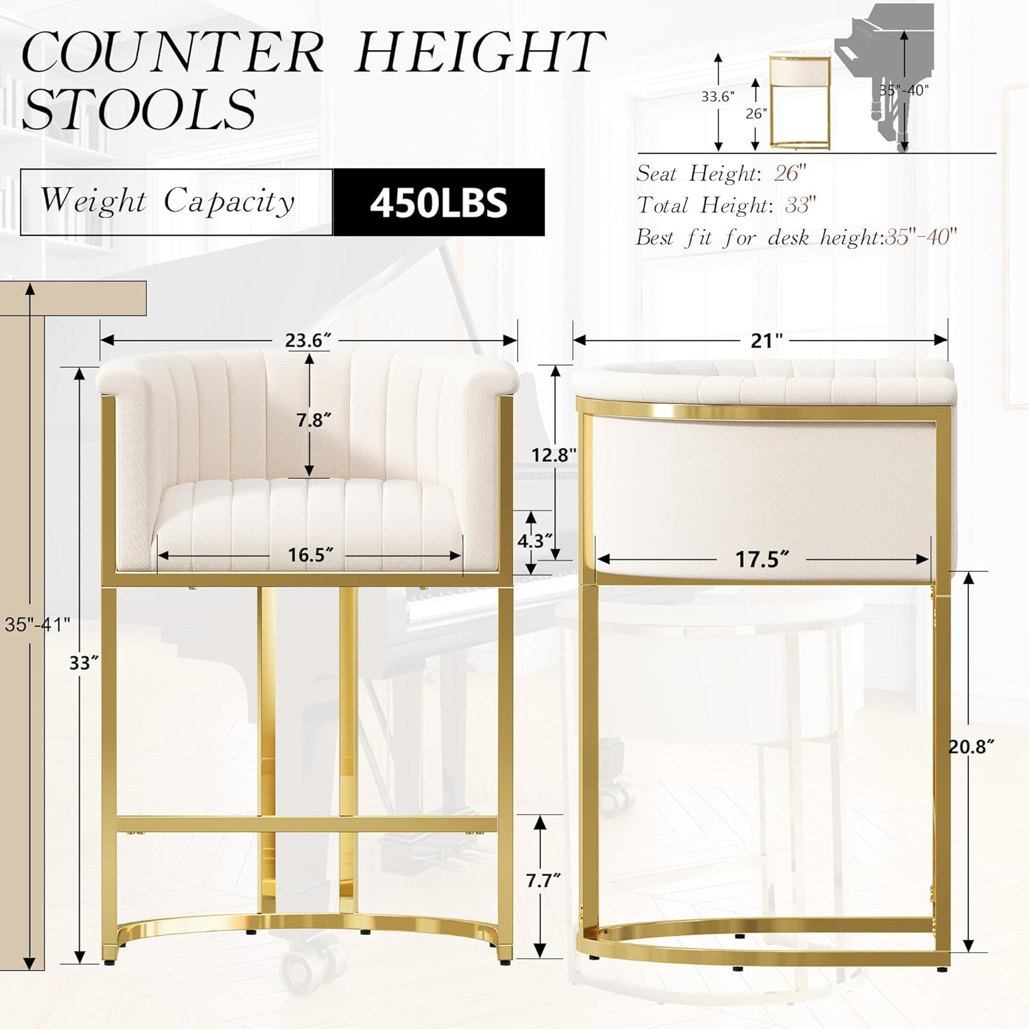 26in Upholstered Counter Heigh - Commercial Kitchen Island recensione e prezzo