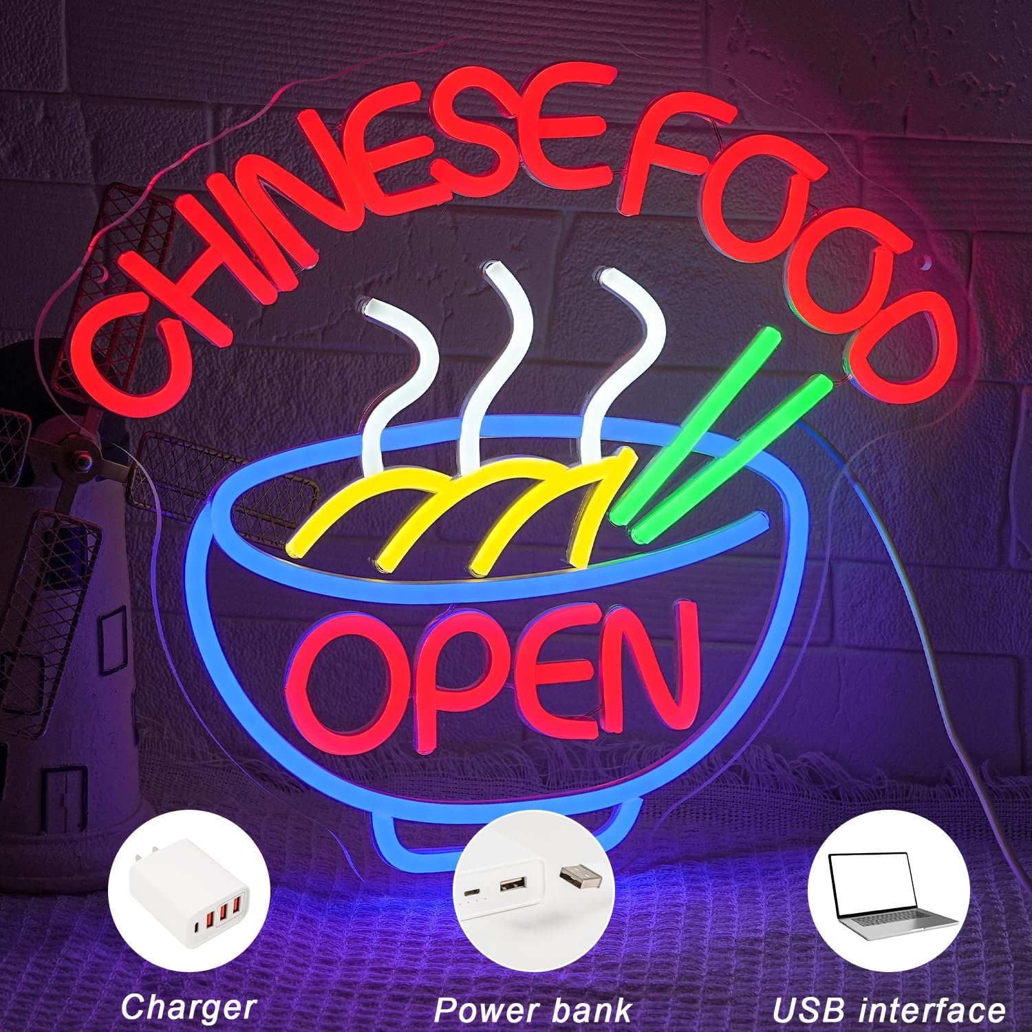 CHINESE FOOD Neon Sign Ramen N - Commercial Kitchen Walls recensione e prezzo