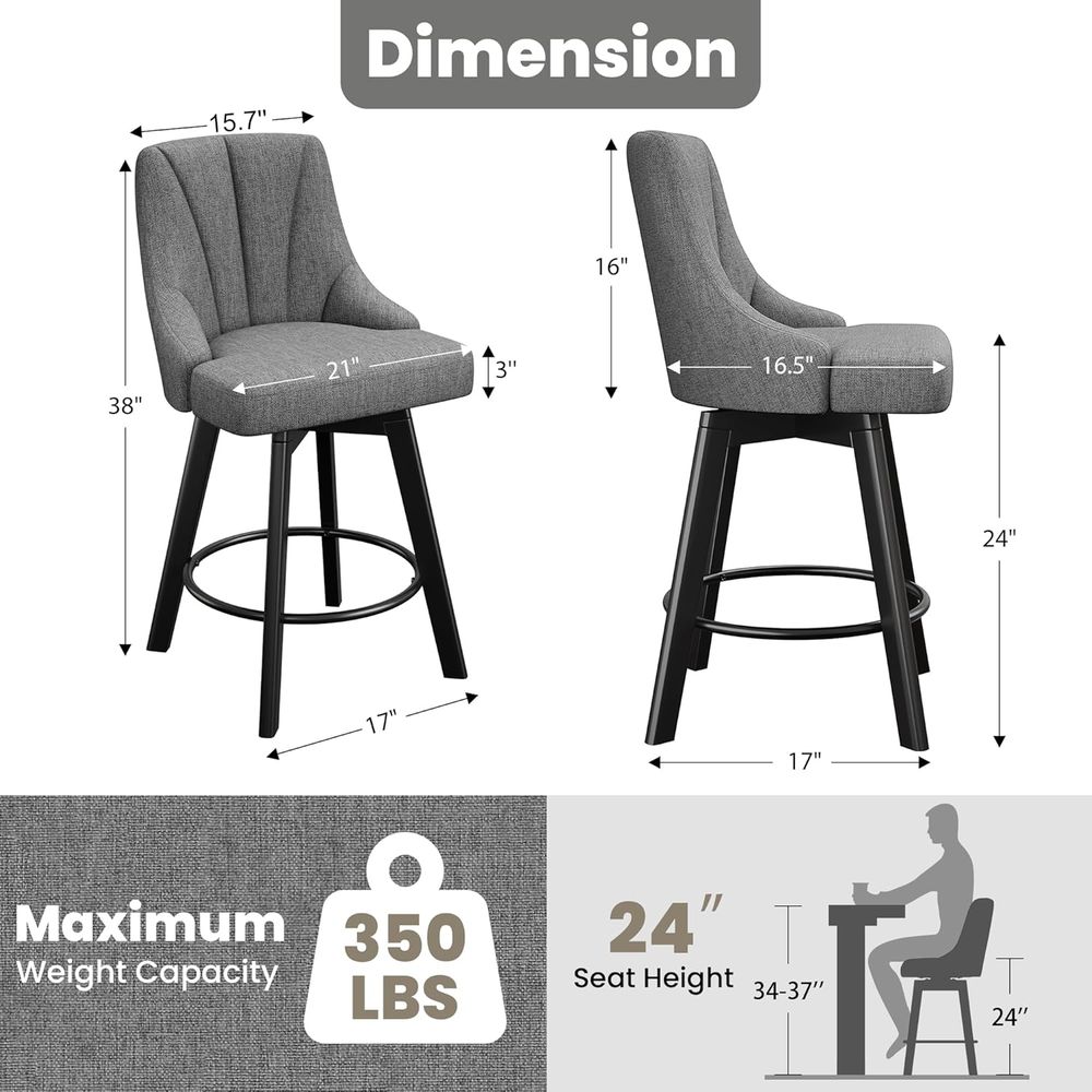 Fabric-Upholstered Swivel Bar  - Commercial Kitchen Island recensione e prezzo