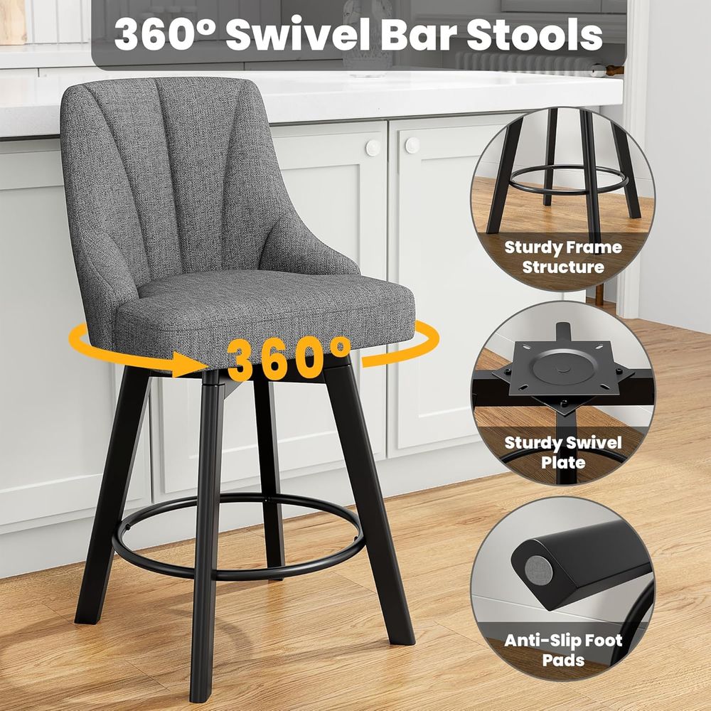 Fabric-Upholstered Swivel Bar  - Commercial Kitchen Island recensione e prezzo