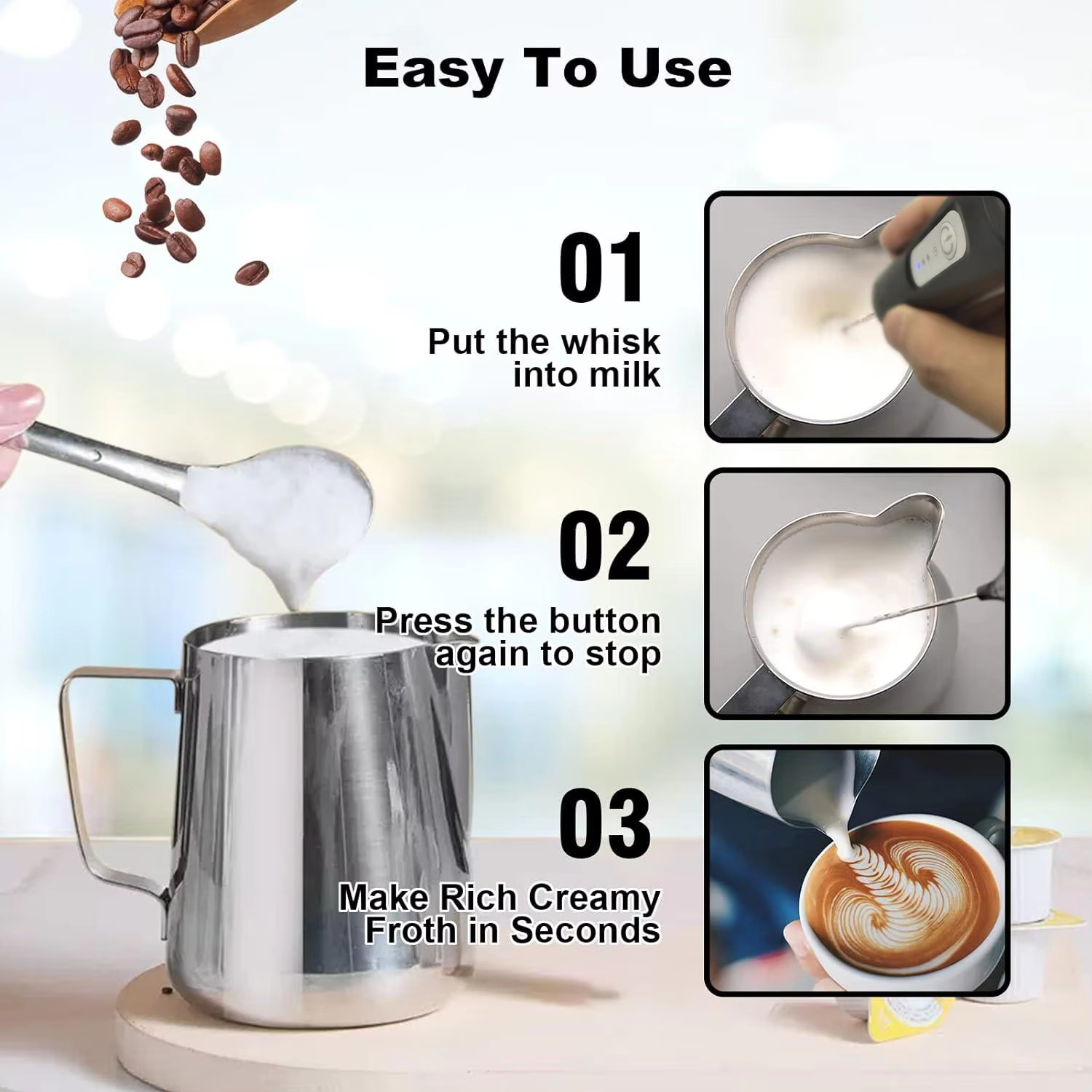 Handheld milk frother, electri - Juice Extractor Commercial recensione e prezzo