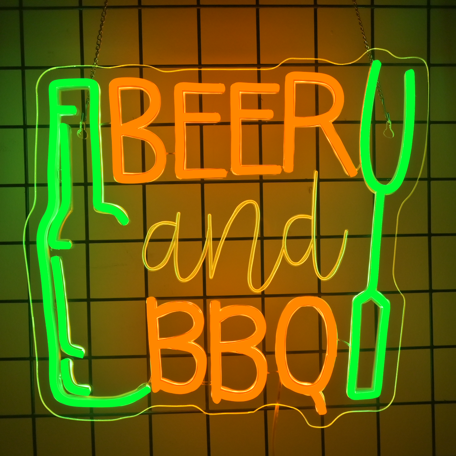 Beer and BBQ Neon Sign Dimmabl - Commercial Kitchen Walls recensione e prezzo
