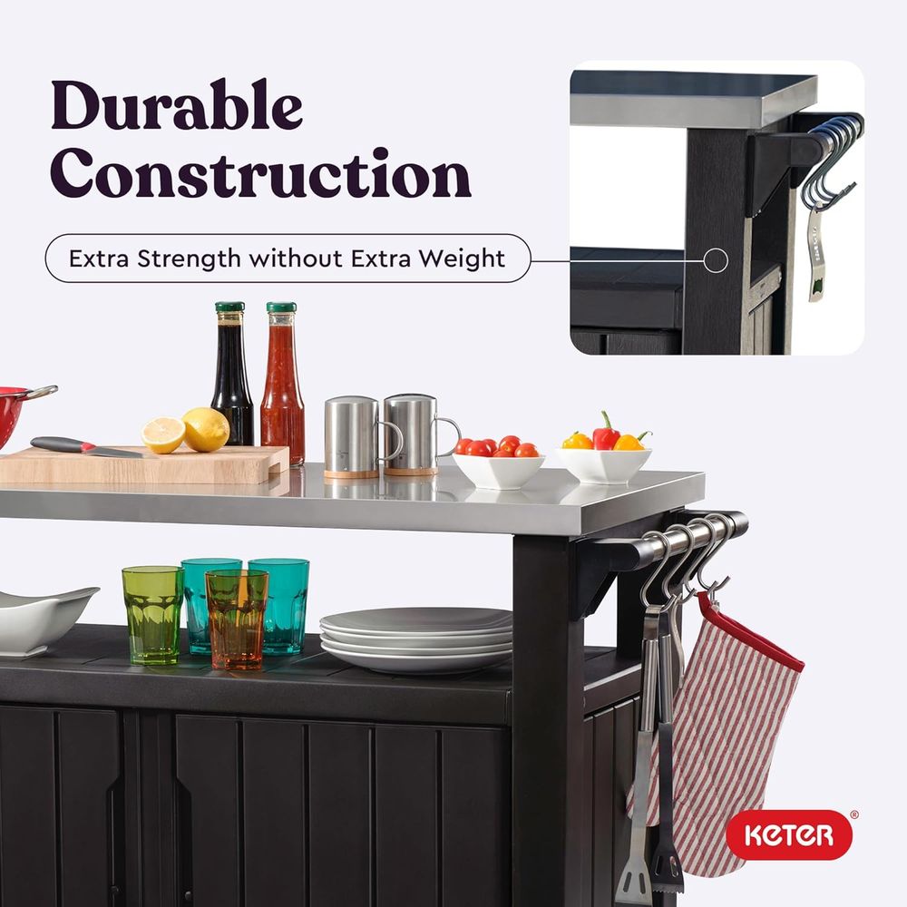 Outdoor Rolling Table Cart for - Commercial Kitchen Island recensione e prezzo