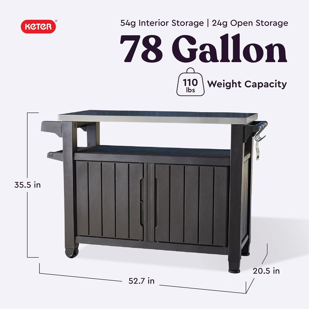 Outdoor Rolling Table Cart for - Commercial Kitchen Island recensione e prezzo