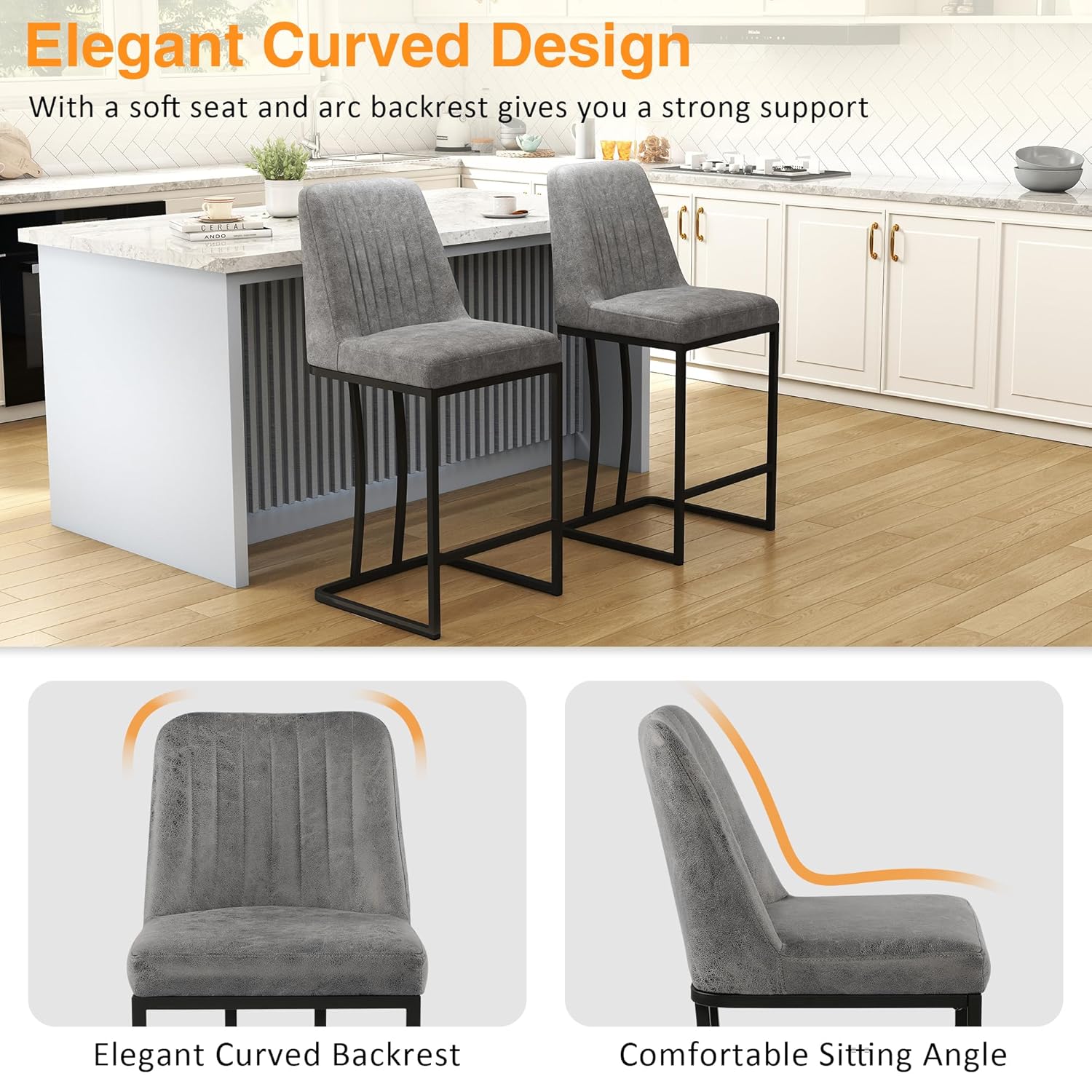 24.8 inch Bar Stools Set of 4, - Commercial Kitchen Island recensione e prezzo