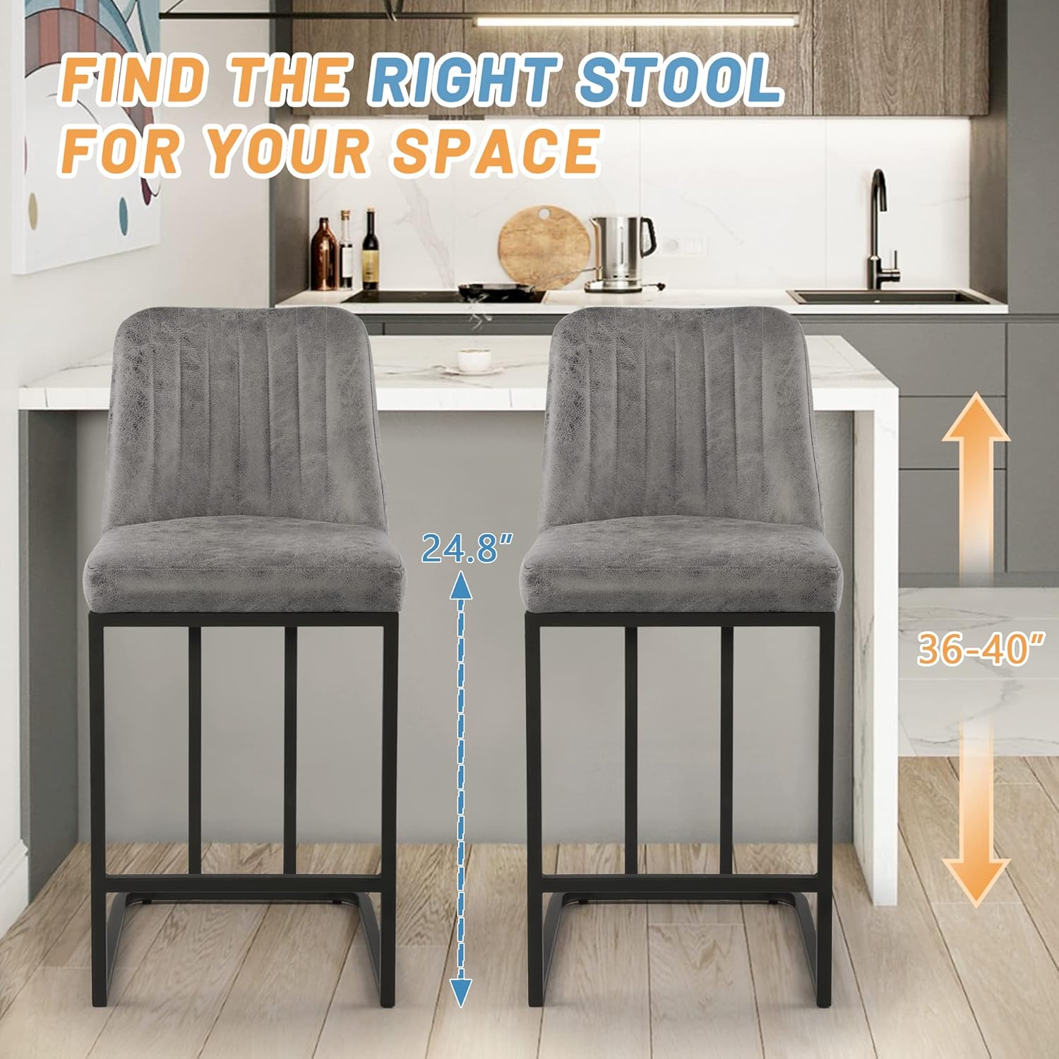24.8 inch Bar Stools Set of 4, - Commercial Kitchen Island recensione e prezzo