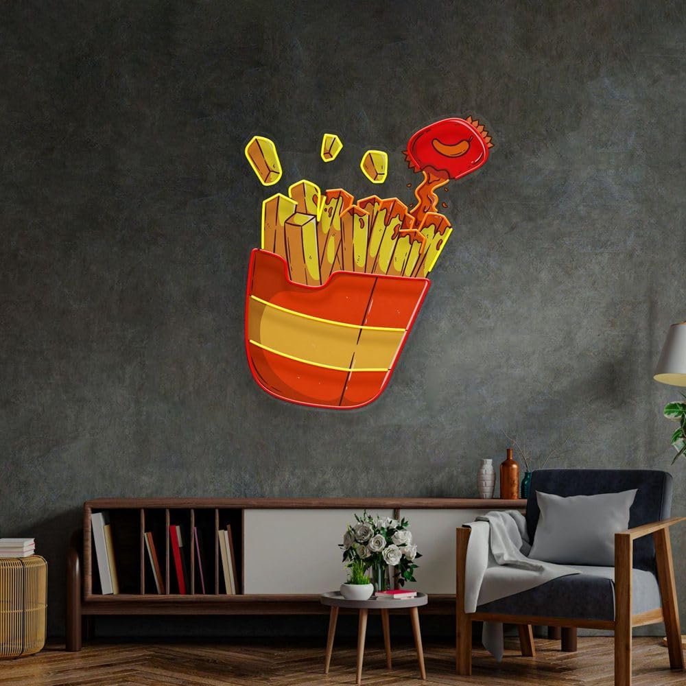Custom French Fries Neon Sign  - Commercial Kitchen Walls recensione e prezzo