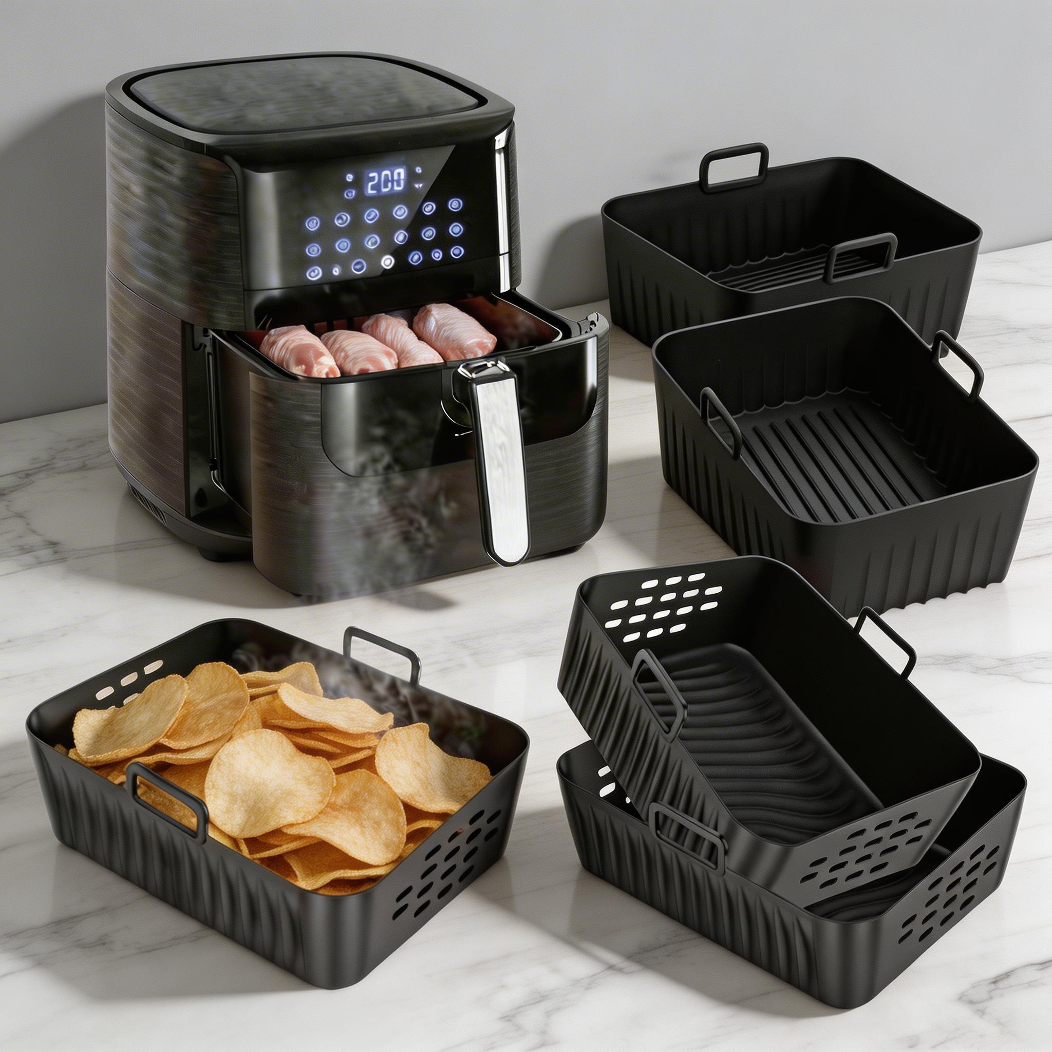 2Pcs Air Fryer Silicone Liners - Commercial Kitchen Pots And Pans recensione e prezzo