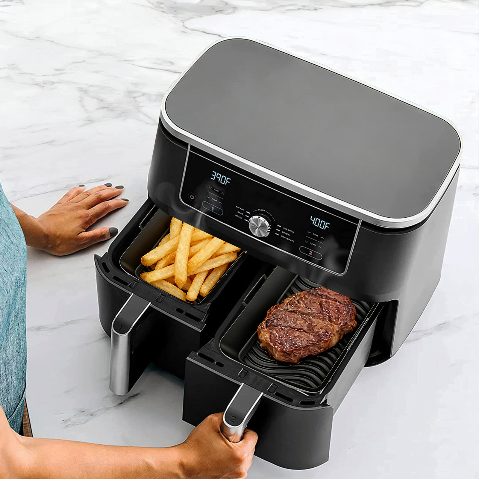 2Pcs Air Fryer Silicone Liners - Commercial Kitchen Pots And Pans recensione e prezzo