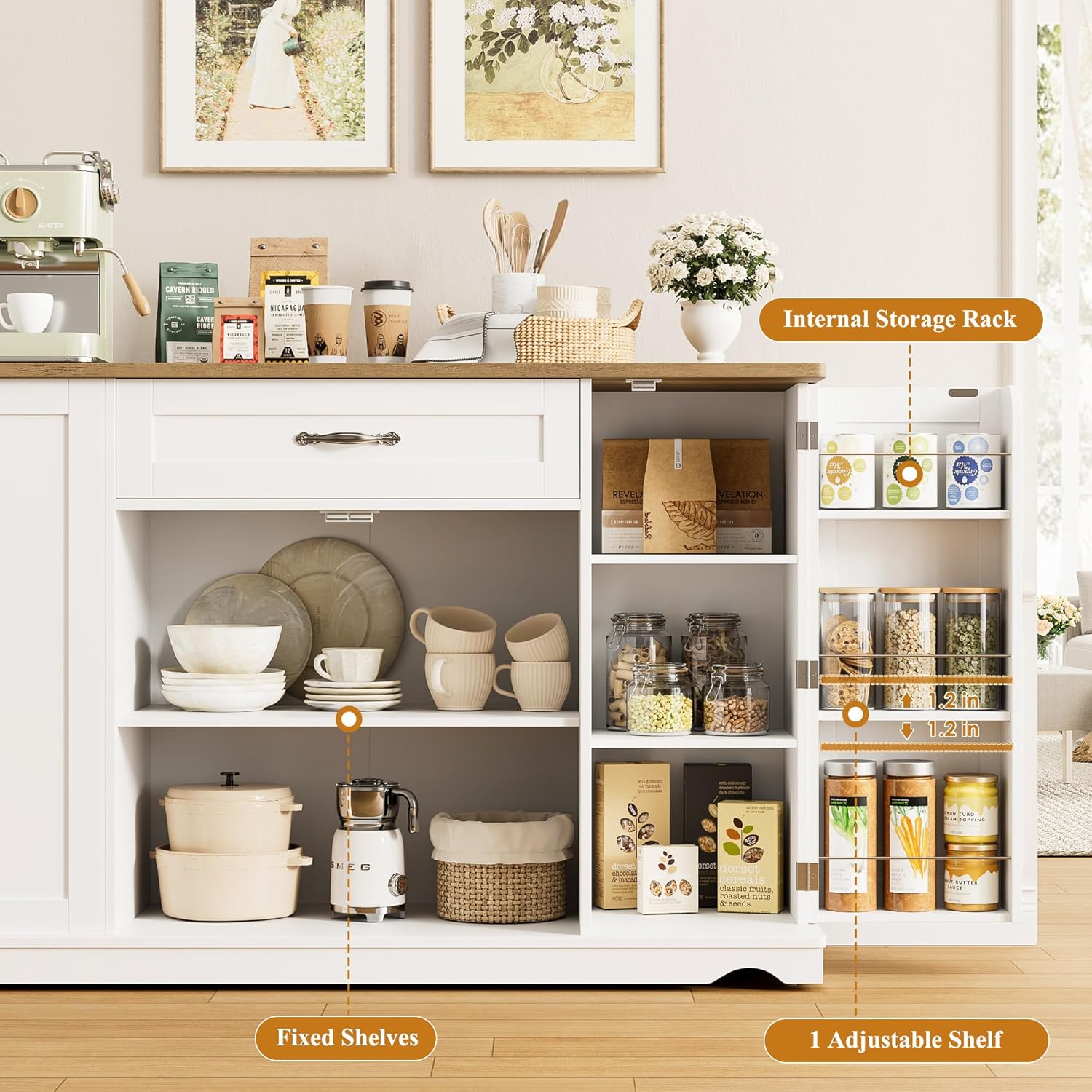 47'' Kitchen Island Cart with  - Commercial Kitchen Island recensione e prezzo