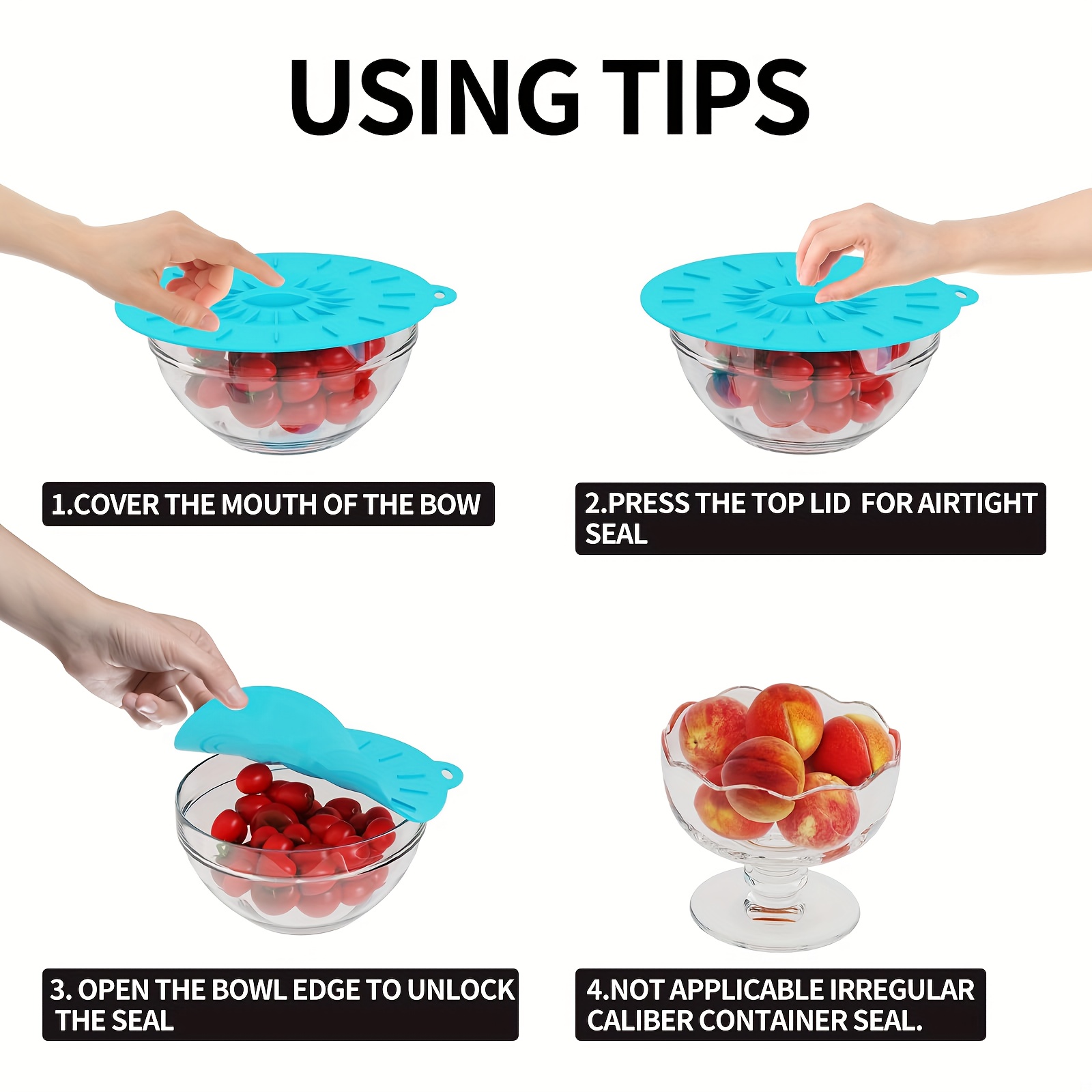 5-Piece Silicone Lids, Heat-Re - Commercial Kitchen Pots And Pans recensione e prezzo